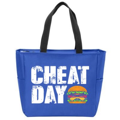 Funny Fast Food Hamburger Cheeseburger Cheat Day Gift Zip Tote Bag