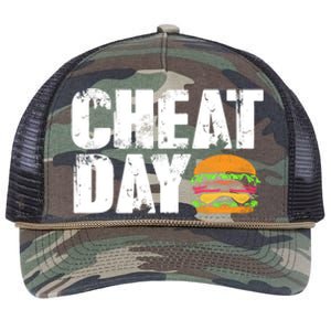 Funny Fast Food Hamburger Cheeseburger Cheat Day Gift Retro Rope Trucker Hat Cap