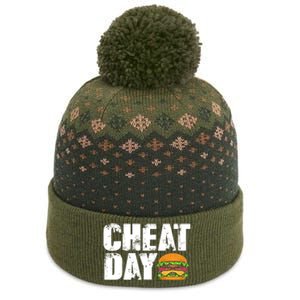 Funny Fast Food Hamburger Cheeseburger Cheat Day Gift The Baniff Cuffed Pom Beanie