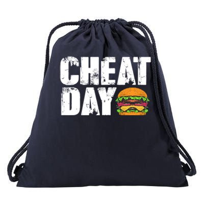 Funny Fast Food Hamburger Cheeseburger Cheat Day Gift Drawstring Bag