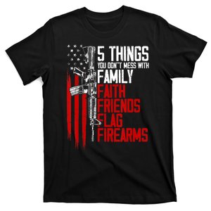 Faith Family Friends Firearms Gun Rights Ar15 American Flag T-Shirt