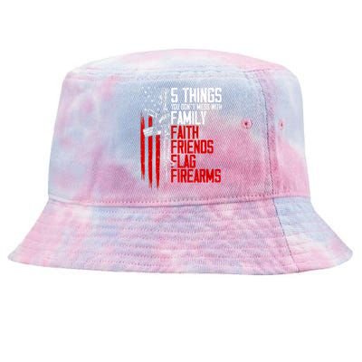 Faith Family Friends Firearms Gun Rights Ar15 American Flag Tie-Dyed Bucket Hat