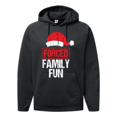 Forced Family Fun Winter Holidays Funny Christmas Performance Fleece Hoodie