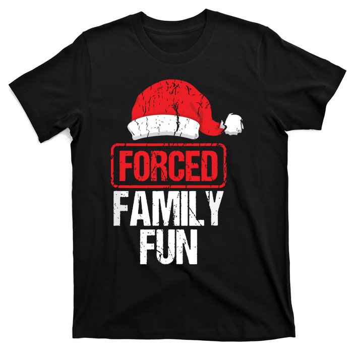 Forced Family Fun Winter Holidays Funny Christmas T-Shirt