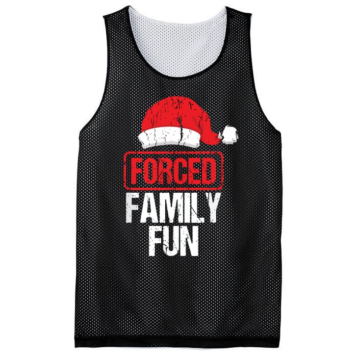 Forced Family Fun Winter Holidays Funny Christmas Mesh Reversible Basketball Jersey Tank