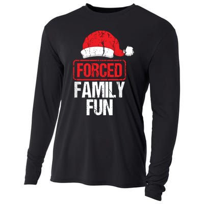 Forced Family Fun Winter Holidays Funny Christmas Cooling Performance Long Sleeve Crew