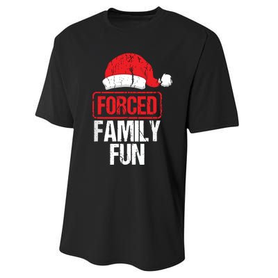 Forced Family Fun Winter Holidays Funny Christmas Performance Sprint T-Shirt