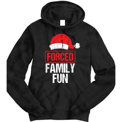 Forced Family Fun Winter Holidays Funny Christmas Tie Dye Hoodie