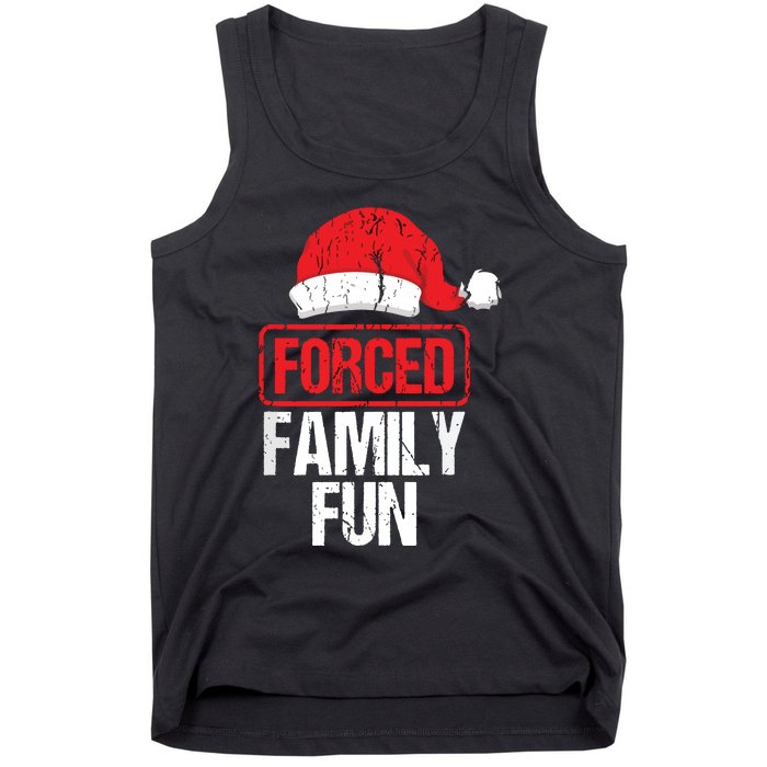 Forced Family Fun Winter Holidays Funny Christmas Tank Top