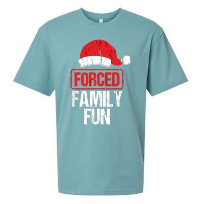 Forced Family Fun Winter Holidays Funny Christmas Sueded Cloud Jersey T-Shirt