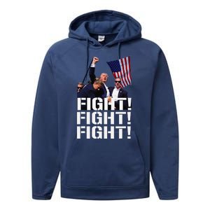 Fight Fight Fight Usa Flag Donald Trump 2024 Rally Presidential Election Performance Fleece Hoodie