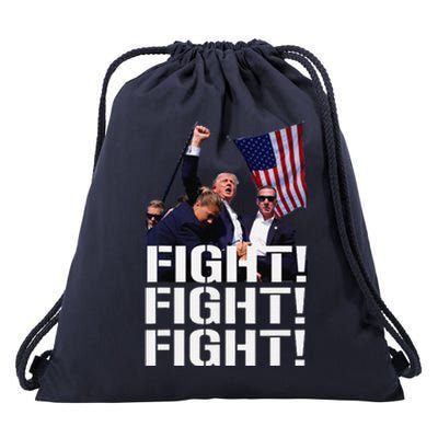 Fight Fight Fight Usa Flag Donald Trump 2024 Rally Presidential Election Drawstring Bag