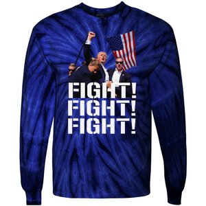 Fight Fight Fight Usa Flag Donald Trump 2024 Rally Presidential Election Tie-Dye Long Sleeve Shirt