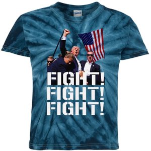 Fight Fight Fight Usa Flag Donald Trump 2024 Rally Presidential Election Kids Tie-Dye T-Shirt