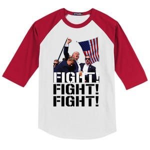 Fight Fight Fight Usa Flag Donald Trump 2024 Rally Presidential Election Kids Colorblock Raglan Jersey