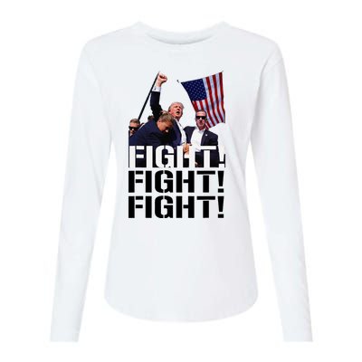 Fight Fight Fight Usa Flag Donald Trump 2024 Rally Presidential Election Womens Cotton Relaxed Long Sleeve T-Shirt