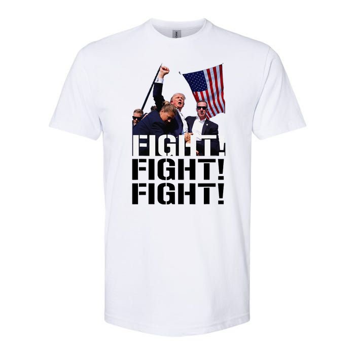 Fight Fight Fight Usa Flag Donald Trump 2024 Rally Presidential Election Softstyle CVC T-Shirt