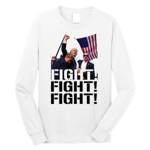 Fight Fight Fight Usa Flag Donald Trump 2024 Rally Presidential Election Long Sleeve Shirt