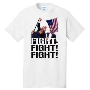 Fight Fight Fight Usa Flag Donald Trump 2024 Rally Presidential Election Tall T-Shirt