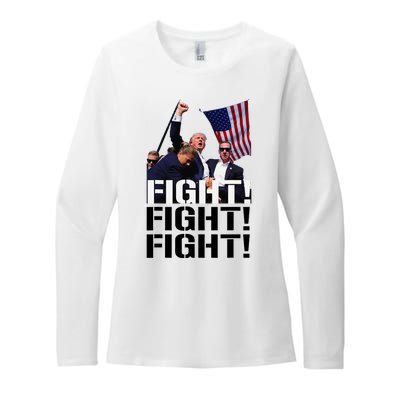 Fight Fight Fight Usa Flag Donald Trump 2024 Rally Presidential Election Womens CVC Long Sleeve Shirt