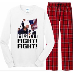 Fight Fight Fight Usa Flag Donald Trump 2024 Rally Presidential Election Long Sleeve Pajama Set