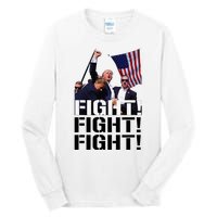 Fight Fight Fight Usa Flag Donald Trump 2024 Rally Presidential Election Tall Long Sleeve T-Shirt