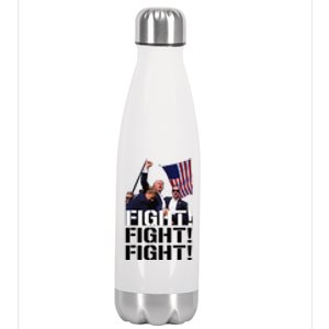 Fight Fight Fight Usa Flag Donald Trump 2024 Rally Presidential Election Stainless Steel Insulated Water Bottle