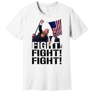 Fight Fight Fight Usa Flag Donald Trump 2024 Rally Presidential Election Premium T-Shirt