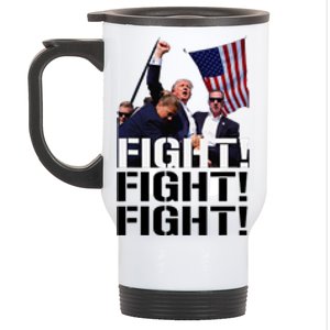 Fight Fight Fight Usa Flag Donald Trump 2024 Rally Presidential Election Stainless Steel Travel Mug