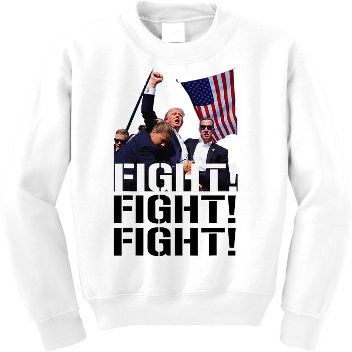 Fight Fight Fight Usa Flag Donald Trump 2024 Rally Presidential Election Kids Sweatshirt