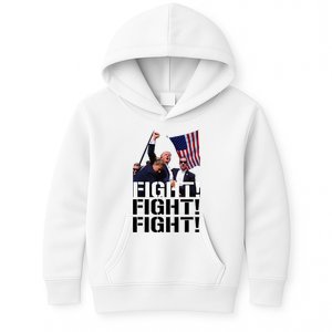 Fight Fight Fight Usa Flag Donald Trump 2024 Rally Presidential Election Kids Hoodie