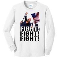 Fight Fight Fight Usa Flag Donald Trump 2024 Rally Presidential Election Kids Long Sleeve Shirt