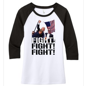 Fight Fight Fight Usa Flag Donald Trump 2024 Rally Presidential Election Women's Tri-Blend 3/4-Sleeve Raglan Shirt