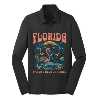 Florida Flamingo Silk Touch Performance Long Sleeve Polo