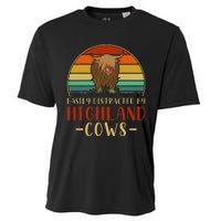 Funny Farming Farmer Gift Easily Distracted By Highland Cow Cooling Performance Crew T-Shirt