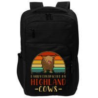 Funny Farming Farmer Gift Easily Distracted By Highland Cow Impact Tech Backpack