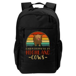 Funny Farming Farmer Gift Easily Distracted By Highland Cow Daily Commute Backpack