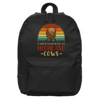 Funny Farming Farmer Gift Easily Distracted By Highland Cow 16 in Basic Backpack