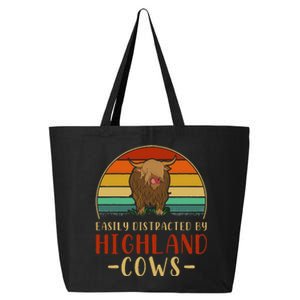 Funny Farming Farmer Gift Easily Distracted By Highland Cow 25L Jumbo Tote