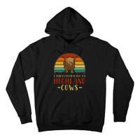 Funny Farming Farmer Gift Easily Distracted By Highland Cow Tall Hoodie