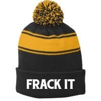 Funny Fracking Stripe Pom Pom Beanie