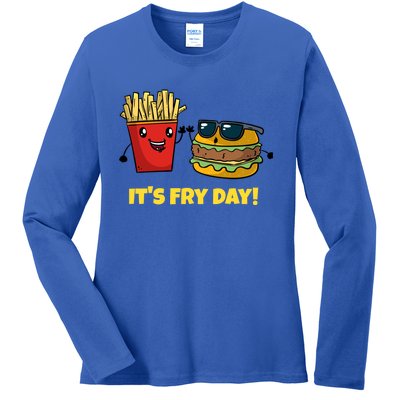 Funny Fast Food Hamburger It's Fry Day Burger Lover Gift Ladies Long Sleeve Shirt