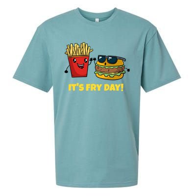 Funny Fast Food Hamburger It's Fry Day Burger Lover Gift Sueded Cloud Jersey T-Shirt