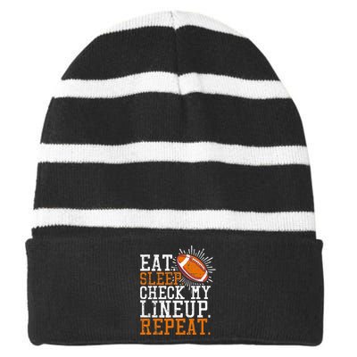 Football Funny Football Tee Fantasy Football Striped Beanie with Solid Band