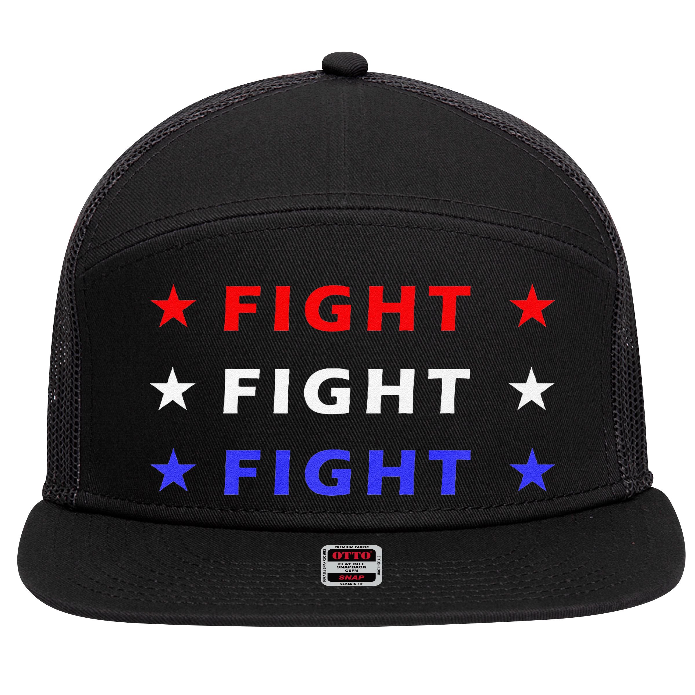Fight Fight Fight Very Hard In Life Premium 7 Panel Mesh Trucker Snapback Hat