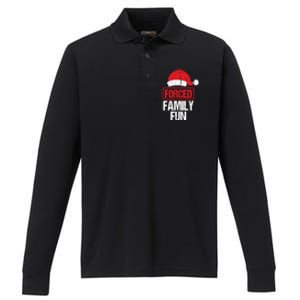 Forced Family Fun Winter Holidays Funny Christmas Gift Performance Long Sleeve Polo