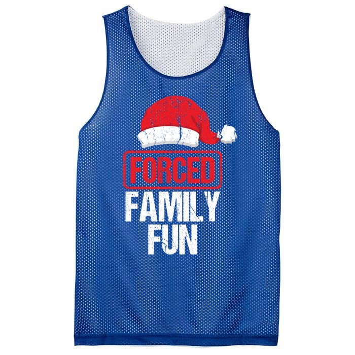 Forced Family Fun Winter Holidays Funny Christmas Gift Mesh Reversible Basketball Jersey Tank