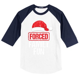 Forced Family Fun Winter Holidays Funny Christmas Gift Baseball Sleeve Shirt