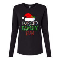 Forced Family Fun Sarcastic Christmas Pajama Family Funny Womens Cotton Relaxed Long Sleeve T-Shirt