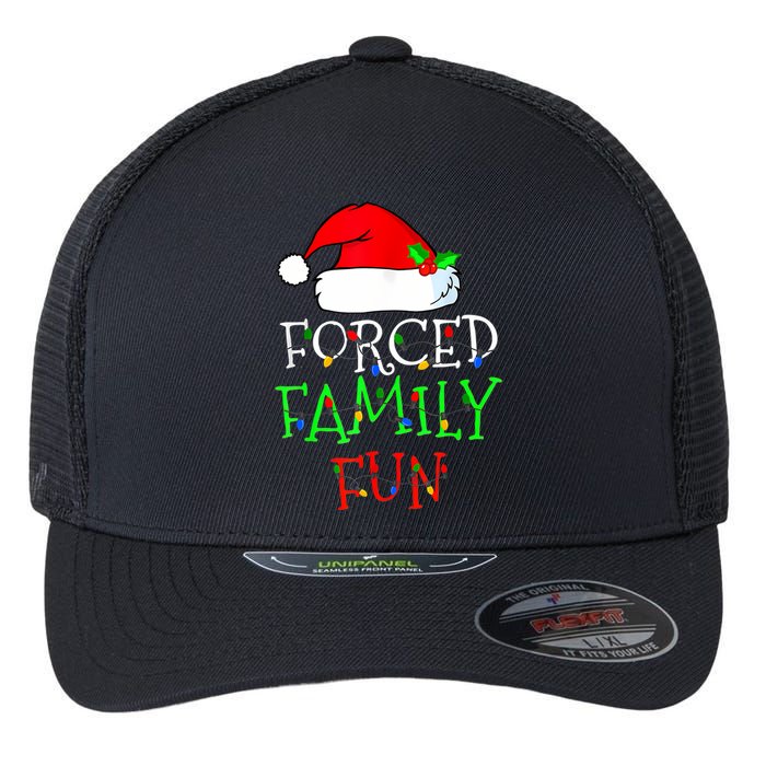 Forced Family Fun Sarcastic Christmas Pajama Family Funny Flexfit Unipanel Trucker Cap